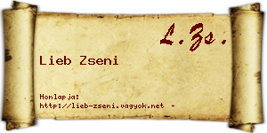 Lieb Zseni névjegykártya